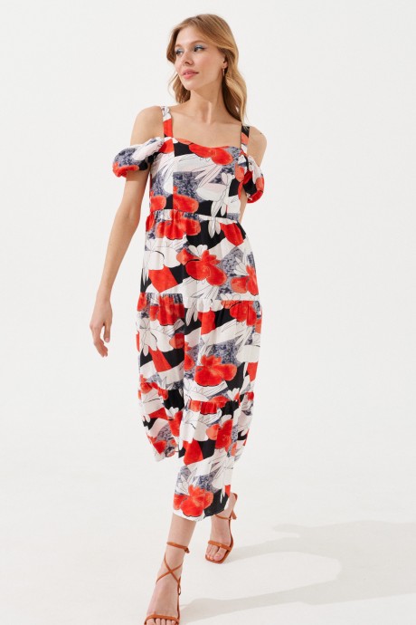 Платье Vizanti 8094 красный размер 42-48 #2