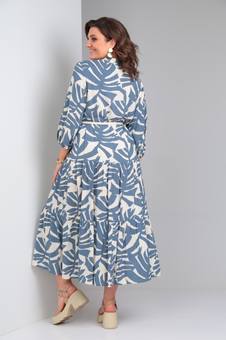 Платье Ладис Лайн 1433 монстера синий размер 44-60 #5