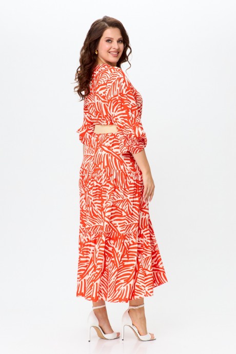 Платье Ладис Лайн 1504 оранжевый, белый размер 50-54 #6