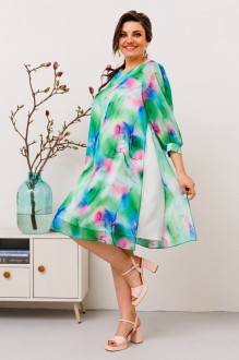 Платье Romanovich Style 1-2628 салатовый, розовый #1