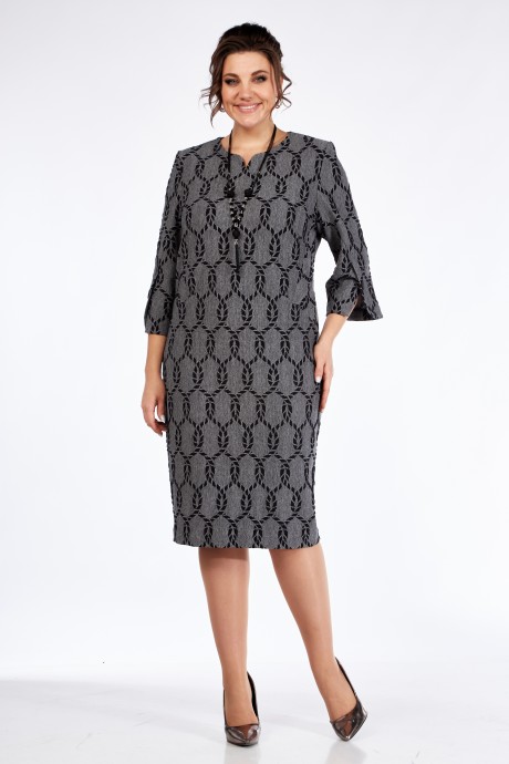 Платье Элль-Стиль 2267 графит/черный принт размер 54-58 #1