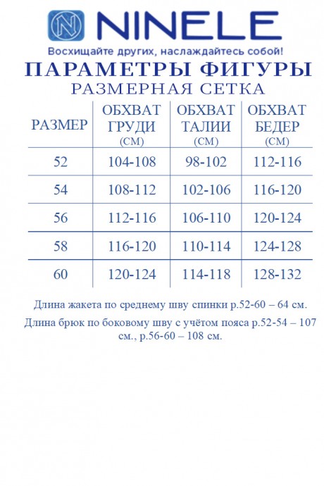 Костюм/комплект NINELE (Нинель Шик ) 6039 синий размер 52-60 #10