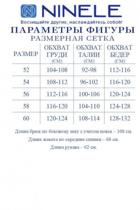 Костюм/комплект NINELE (Нинель Шик ) 7478 синий размер 52-60 #10