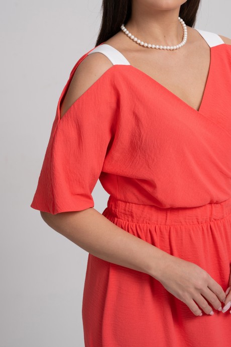 Платье ALANI COLLECTION 2356 коралл размер 44-52 #7