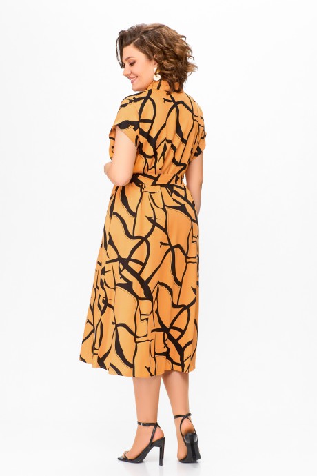 Платье Swallow 740 оранжево-черный размер 52-58 #8