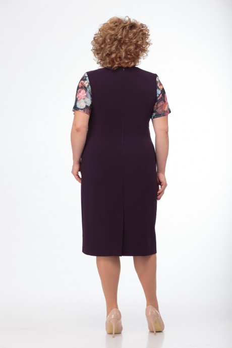 Вечернее платье Anelli 221 бордовый с гипюром размер 50-66 #3