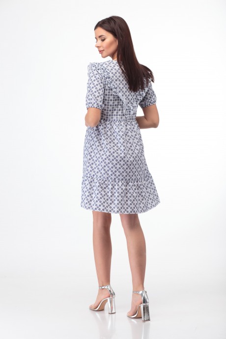 Платье Anelli 835 синий принт на белом размер 42-48 #5