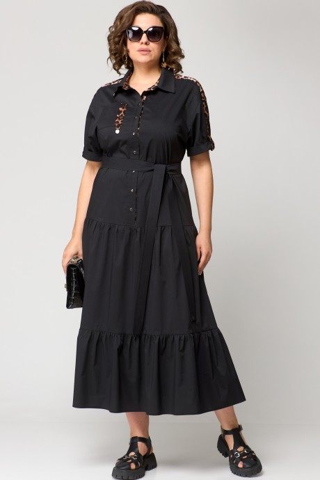Платье EVA GRANT 7200 черный, принт леопард размер 50-60 #2