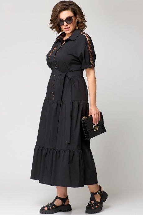 Платье EVA GRANT 7200 черный, принт леопард размер 50-60 #3