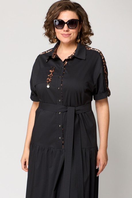 Платье EVA GRANT 7200 черный, принт леопард размер 50-60 #4