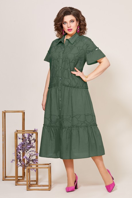 Платье Mira Fashion 5275-2 хаки размер 48-62 #1