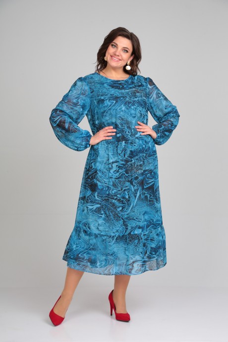 Платье Мублиз плюс 007 голубой размер 54-58 #2