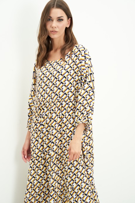Платье Fantazia Mod 4503 молочный, желтый, геометрия размер 46-52 #2